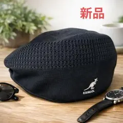 新品＊Kangol ＊ハンチング帽 ブラック メッシュ＊Lサイズ