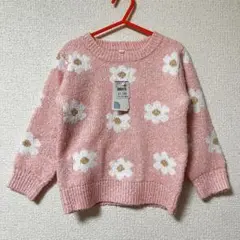 新品　タグ付き　西松屋　トレーナー　ニット　95cm ピンク　花柄　長袖
