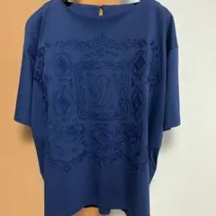 （新品）ダーマコレクション刺繍 半袖Tシャツ ネイビーのサムネイル