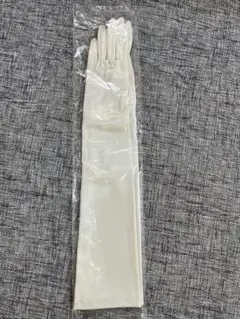 アイボリー サテン ロングウェディンググローブ