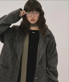 loin nuit ロワンニュイ シャギーコート ダークグレー