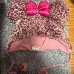 ミニーヒョウ柄ファンキャップ