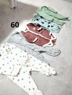 ベビーロンパースまとめ5枚60