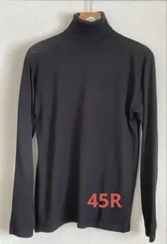 45R 超ガーゼタートルネックセーター(黒)のサムネイル