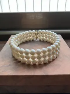 【真珠チョーカー】3連✴︎美品✴︎ アンティーク調・ゴシック風