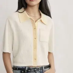 【値下げ中】H&M 襟付き 半袖 カーディガン Tシャツ