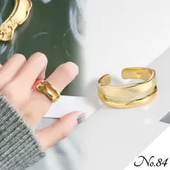 【新品】フリーサイズ リング 指輪 レディース シンプルデザイン ゴールド