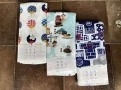 今治産 和柄たおる うちわ柄 日本の温泉柄 半纏柄 3枚set 送料無料でお届けのサムネイル