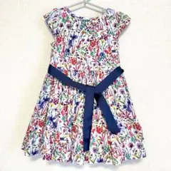 海外子供服　花柄ワンピース　リボン着脱可　イベント、結婚式、お出かけ、フォーマル