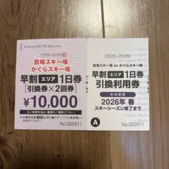 かぐら みつまたスキー場早割1日券 引換券×2枚 2026年最新】かぐら 早割の人気アイテム - メルカリ