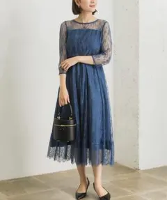 URBAN RESEARCH 総レース ブルーカラーワンピースのサムネイル