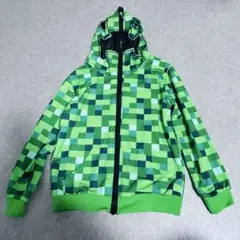 マイクラ　クリーパーフード付きパーカー 140