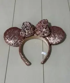 ディズニー　ミニーちゃん　カチューシャ ピンク スパンコール