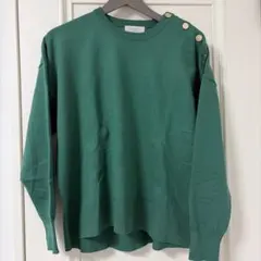 OPAQUE.CLIP 金ボタングリーンニット 38/M