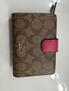 Coach 二つ折り財布 ブラウン/ピンク