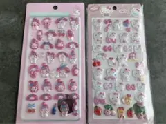 【海外製】3Dぷくぷくシール ハローキティ　マイメロディー　2枚セット
