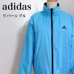 アディダス リバーシブル キルティングナイロンジャケット ブルー 2005年製
