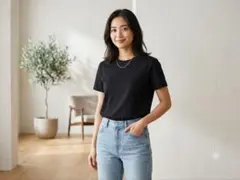 UNITED ARROWS ユナイテッドアローズ 半袖Tシャツ 黒 S 無地のサムネイル