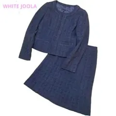 ホワイトジョーラ　ツイードセットアップ ノーカラー　ネイビー　卒園　卒業　7AR