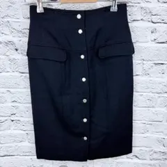 courreges タイトスカート　サイズ63-90　ネイビー　757のサムネイル