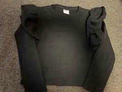 ZARA ブラック フリル長袖カットソー 128cm