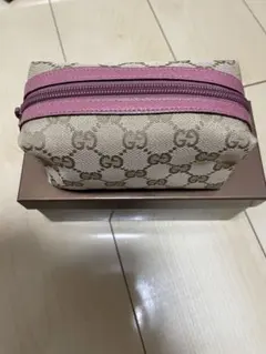 ⭐︎新品美品⭐︎GUCCI GGパターン ポーチ ベージュ/ピンクのサムネイル