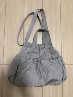 GU ギャザーポケットバッグ グレー トートバッグ ギャザー