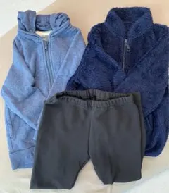 UNIQLOフリース・レギンス&無印良品パーカー100サイズ 3点セット