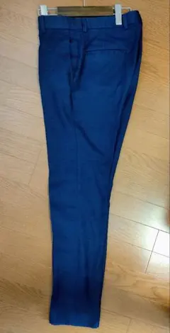 最終値下　H&M　ネイビー スリムフィット スラックス EUR 42
