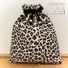 さおりさま⭐︎ 体操服袋　35×30 ヒョウ柄　くま　ループエンドつき　合計2点