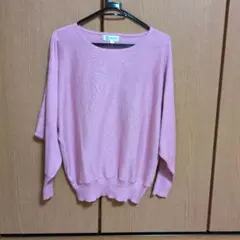 MICHEL KLEIN ピンク 五分袖ニット 38