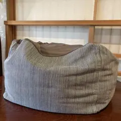 ② 無印良品 体にフィットするソファ 小 カバー付き 　綿デニム　ヒッコリーのサムネイル