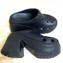 Crocs クロックス サイレングロッグ　厚底　23㎝　ブラック　サボ サンダルのサムネイル