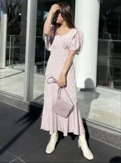 SNIDEL バリエプリントワンピース　ピンク