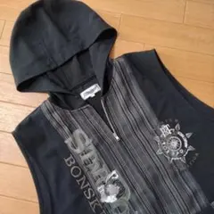 BONSKIP フード付き ブラックベスト