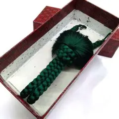 メンズ　特大　羽織紐　グリーン　正絹　着物　羽織　#1297