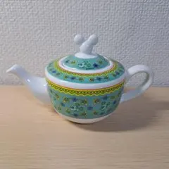 ミッキー花柄ティーポット 中型 陶器製