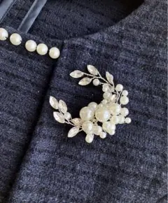 ブローチ パール サークルブローチ　フォーマル　コサージュ　ハンドメイド