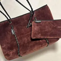 willow bay ウィロー ベイ　トートバッグ　ブラウン　ベルベット
