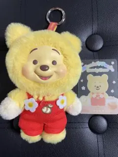 TOP TOY プーさん ぬいぐるみキーホルダー　赤いオーバーオール