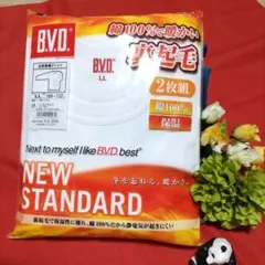 冬ものあったか裏起毛B.V.D. 綿100% 長袖Tシャツ 2枚組 LL丸首