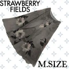 b76〚STRAWBERRY FIELDS〛花柄フレアスカート グレー Mサイズのサムネイル