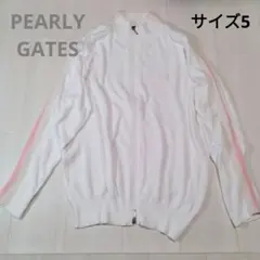 パーリーゲイツ ライナージャケット 0/S ボーダー ピンク×ブラック