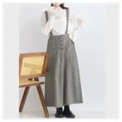 SALE ヘリンボーンツイード サス付き スカート ジャンスカ LUPILIEN