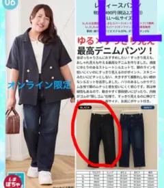 新品★黒デニムパンツ LLオンライン限定 しまむらひな Hina Style