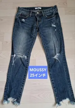 ＊美品＊MOUSSY スキニーデニム ダメージデニム　切りっぱなし　レディース