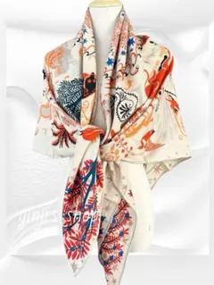 訳あり特価 @H04 カシミヤ シルク 大判ストール リバーシブル