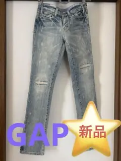 GAP（ギャップ） ダメージデニムパンツ ウォッシュブルー 新品