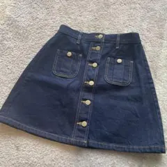 BROWNY STANDARD デニム前ボタンミニスカート インディゴ F