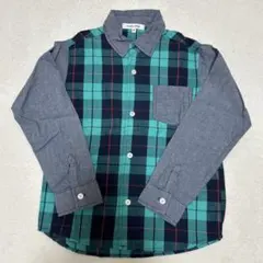 キッズ 長袖シャツ グリーン チェック ＸＬ